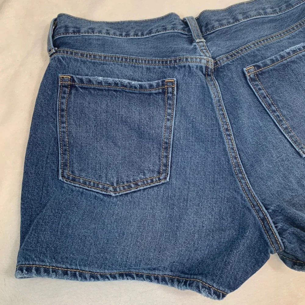 Old Navy High Rise Slouchy‎ Straight Denim Jean Shorts Women's Size 10 Blue